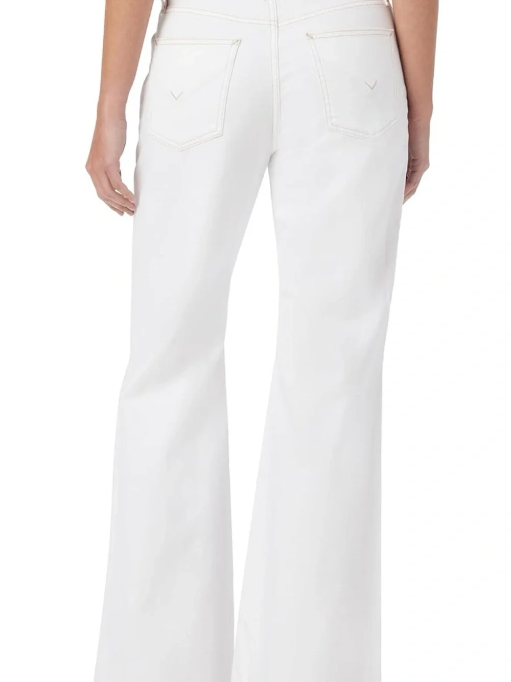 Hudson Jeans White Wide-Leg High-Rise Denim
